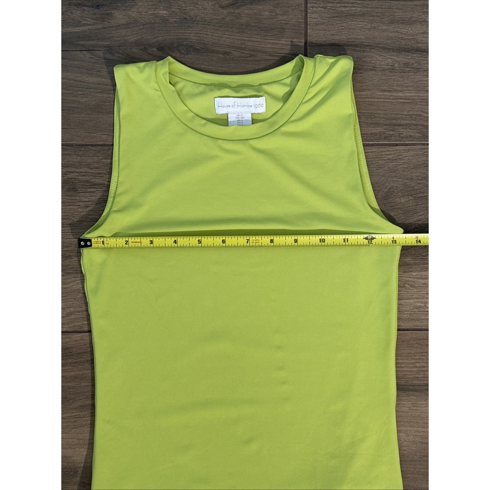 House of Harlow 1960 Lime‎ Green Double Lined Bodysuit Y2K Chic Women's Small - Picture 6 of 13